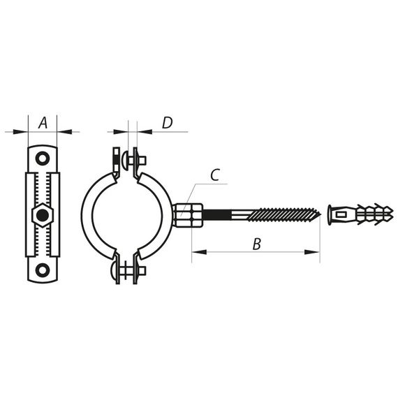 Хомут трубний оцинкований Koer KCB.10.G 1-1 / 4 "(38-43) сірий (KR2787) | Зображення 1