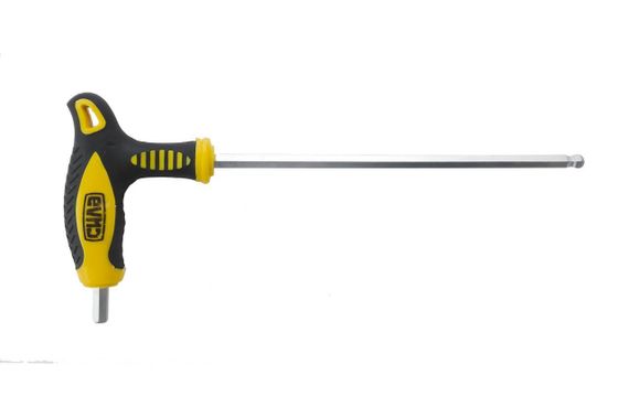 Ключ шестигранний Т-подібний 6 мм 95*205мм із кульовим наконечником і погумованою ручкою СІЛА 2025641