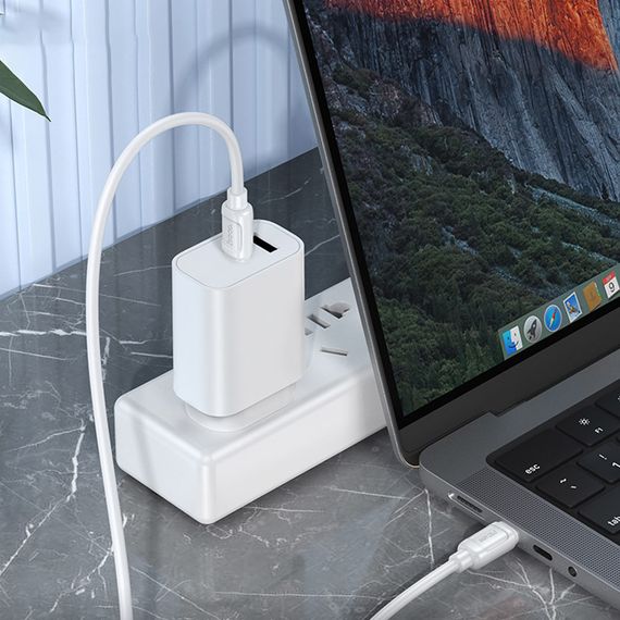 Дата кабель Hoco X115 Surpass Type-C to Type-C 60W (1m) White | Зображення 4