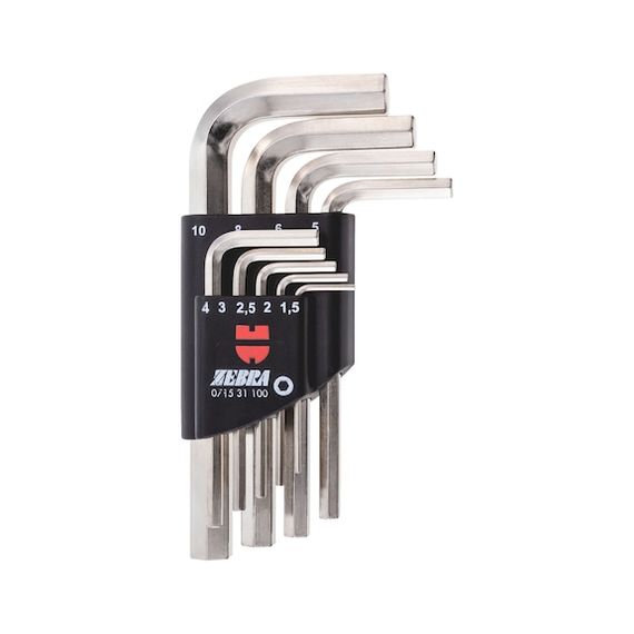 Набір ключів Г-подібних HEX, 9 шт., ZEBRA