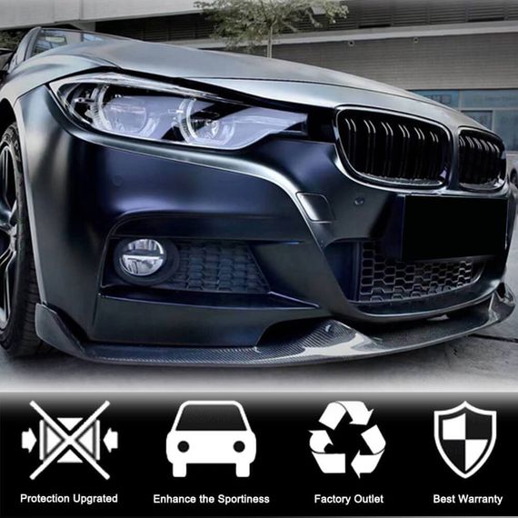 Накладка на передній бампер Lip Mad-Style (для F30 M-Sport, Карбон) для BMW 3 серія F-30/31/34 2012-2019 рр | Зображення 1