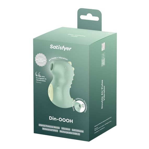 Вакуумний кліторальний стимулятор Satisfyer Din-OOH, Зелений | Зображення 4