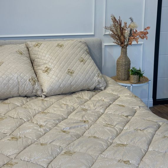 Подушка стеганая из эко овчины Leri Max Pure Wool 21506 50х50 см бежевая | Зображення 2