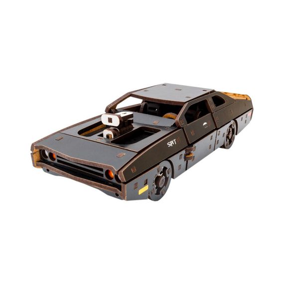 Дерев'яний 3D конструктор "Fast Furious" Puz-62519, 125 деталей, чорний | Зображення 4