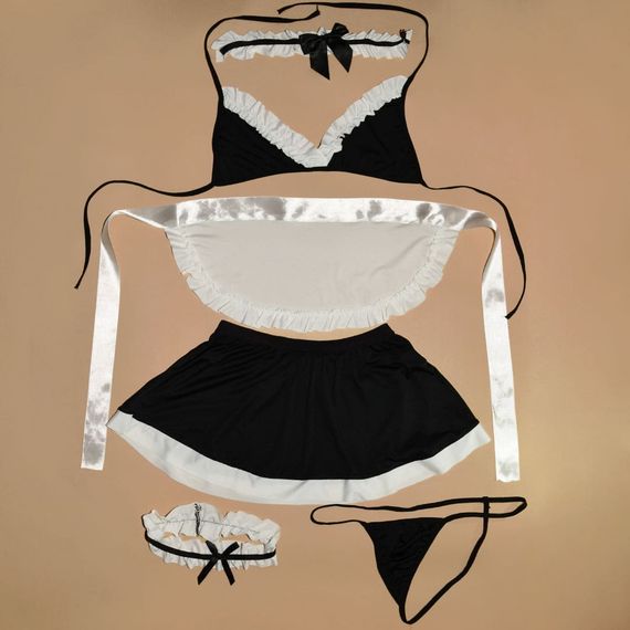 Ігровий костюм Покоївка Babydoll 50 Чорний 4002 | Зображення 5