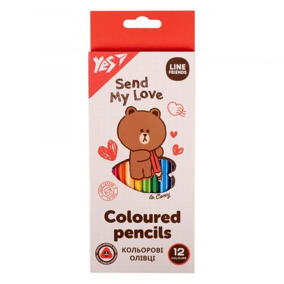 Набір кольорових олівців YES Line Friends 290705 12 кольорів