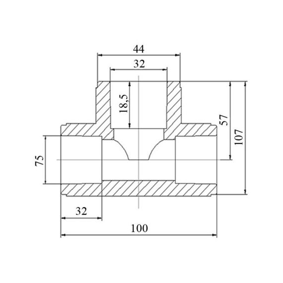 Трійник PPR Blue Ocean 75х32х75 редукційний | Зображення 1