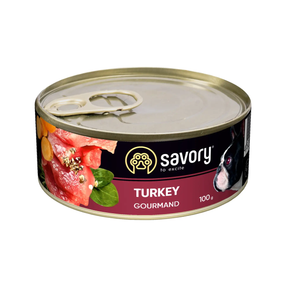 Вологий корм консерва Savory Adult Turkey для дорослих собак, індичка 100г