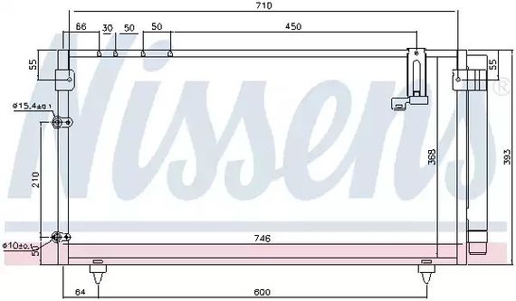 Радіатор, конденсор кондиціонера TOYOTA AVENSIS, NISSENS (94795)