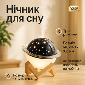 Нічні Світильник нічник в дитячу кімнату сатурн, Нічник лампа, для малюка Нічники для сну MR-93