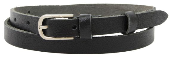 Жіночий шкіряний поясок, ремінь Skipper, чорний 1,5 см