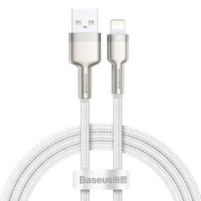 Дата кабель Baseus Cafule Metal USB to Lightning 2.4A (1m) (CALJK-A0) White