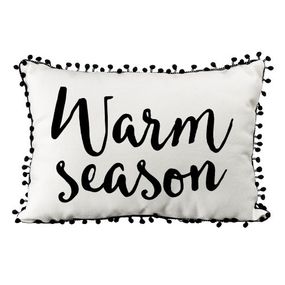 Подушка із мішковини з помпонами Warm season 45x32 см (43PHBP_24S003)