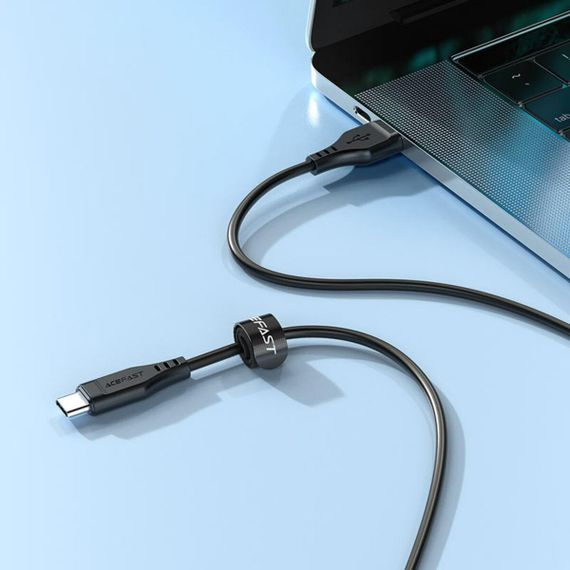 Кабель ACEFAST C3-04 USB to Type-C 3A, 1.2m, TPE, TPE connectors, Black | Зображення 3