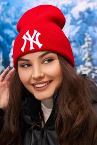 Модная молодежная шапка-колпак (6089) красный
