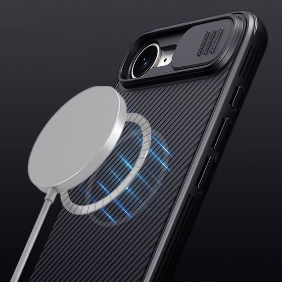 Карбонова накладка Nillkin CamShield Pro Magnetic для Apple iPhone 16e (6.1") Black | Зображення 6