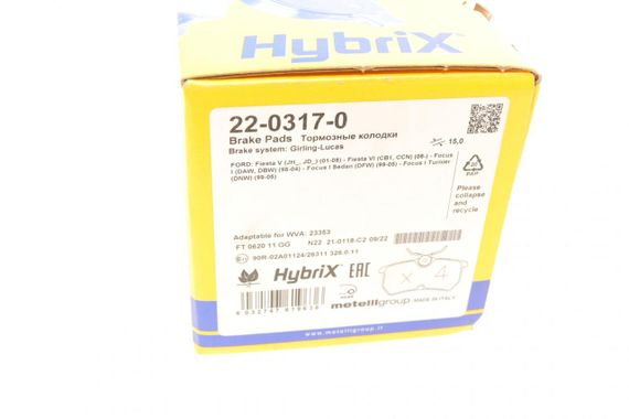 Колодки тормозные задние Ford Focus 98-05 Fiesta V VI 05- 22-0317-0 | Зображення 8