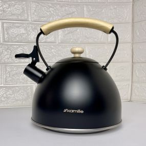 Чайник із свистком Kamille KM-0856 2.5 л чорний