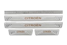 Універсальні накладки на пороги Citroen V-2 (4 шт., нерж) для Citroen