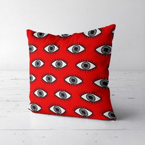 Подушка декоративная Soft Глазики на красном фоне 45х45 см (45PST_JOY008)