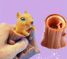 Игрушка антистресс Pop It Фуфлик - выпрыгивающая белка