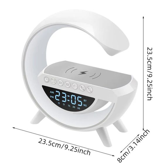 Лампа-нічник з бездротовою зарядкою, будильником та Bluetooth колонкою, BT-3401 / Настільна смарт лампа | Зображення 7