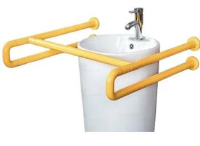Поручень опорний під раковину SanStore 65х65 мм для людей з обмеженими можливостями жовтий HS-003A