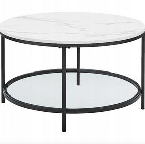 Журнальний столик Leobert Oskar круглий із мармуровою стільницею