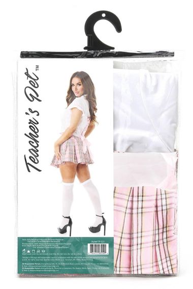Игровой костюм Школьница частной школы, в клеточку Teacher's Pet розовый sexstyle | Зображення 4