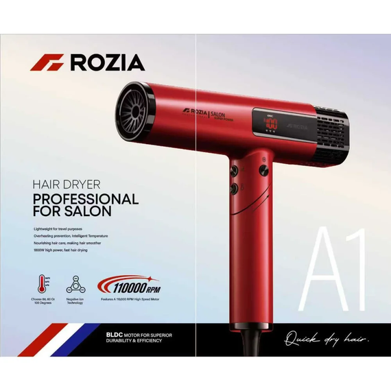 Фен професійний для сушіння волосся ROZIA A1 Professional Hair Dryer AND-6162-9 | Зображення 2