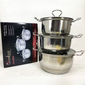 Кастрюли с крышками, Набор кастрюль с жаростойкой крышкой, Сборный набор кастрюль TN-80