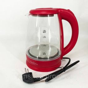 Електрочайник фирменный Suntera EKB-322R 1500 Вт, Электрочайник стеклянный с подсветкой стильный QM-53