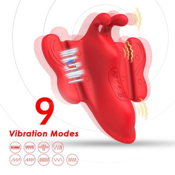 Кліторальний стимулятор - Butterfly Kiss Remote Clitoral Stimulator Red Sex Aura | Зображення 1