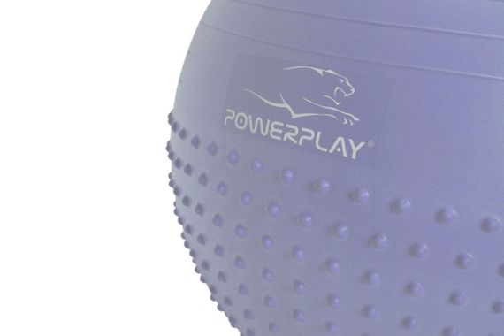 М'яч для фітнесу (фітбол) напівмасажний PowerPlay 4003 Ø75 cm Gymball Sky Blue + помпа | Зображення 2