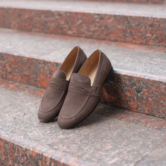 Світло-коричневі лофери з нубуку 43 розмір | Зображення 5