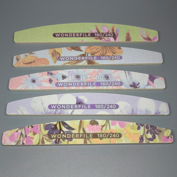 Пилка для ногтей Wonderfile 180/240 с принтом (цвет случайный)