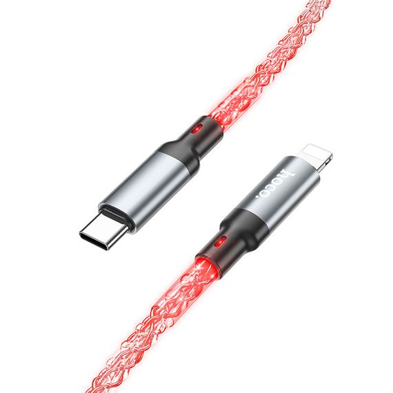 Дата кабель Hoco U112 Shine 20W Type-C to Lightning (1m) Gray | Зображення 1