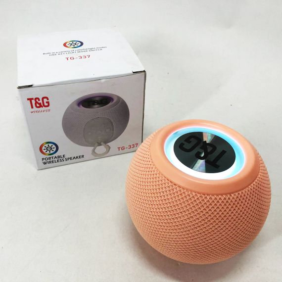 Бездротова потужна колонка TG337 з Bluetooth, RGB-підсвічуванням та радіо. Колір: рожевий | Зображення 6
