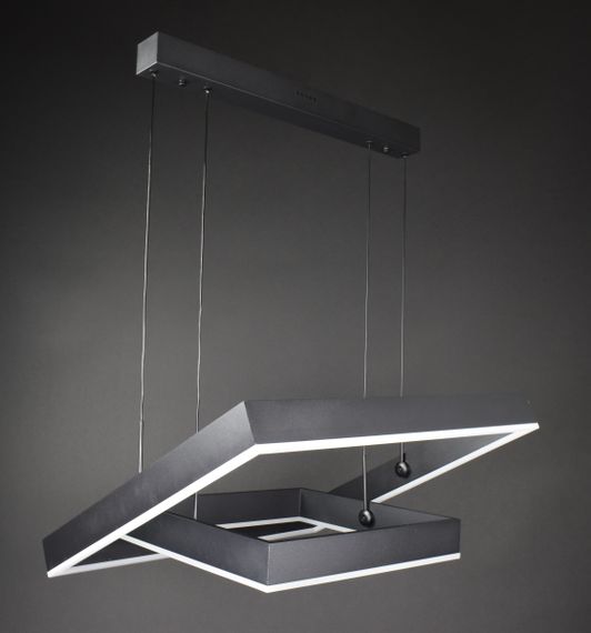 Люстра світлодіодна підвісна LED світильник для квартири на стелю лед 27897 Чорний 20-150х60х60 см.