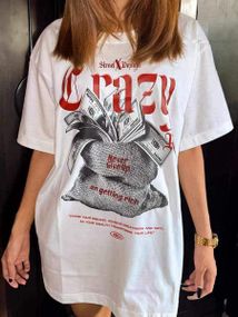 Футболка женская с принтом повседневная S Белая