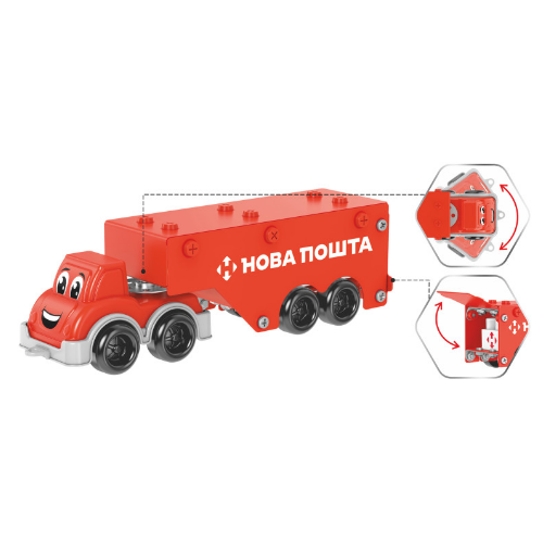 Іграшка Конструктор Фура Нова пошта металевий Технок | Зображення 2