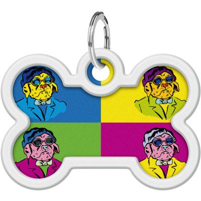 Адресник для животных WAUDOG Smart ID с QR паспортом "Бульдоги", кость 40х28 мм (0640-0220) | Зображення 1