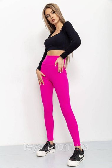 Лосини жіночі в рубчик колір рожевий розмір M FA_003288 | Зображення 2