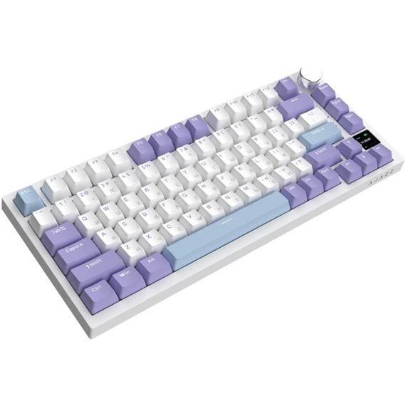 Клавіатура бездротова Ajazz Pro Flying Fish Switch Purple AK820PRO-FF-PWB біла з фіолетовим | Зображення 4