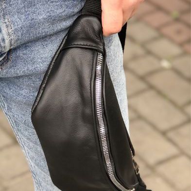 Бананка шкіряна. Сумка на пояс зі шкіри, Універсальна сумка нагрудна, Практична сумка на пояс | Зображення 4