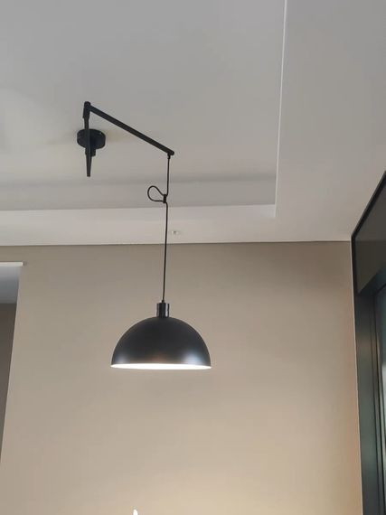 Люстра підвісна на 1 лампочку 27121 Чорний 35-75х35х35 см. | Зображення 2