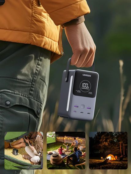 УМБ Ugreen 48000mAh 300W PD 3.1 3xUSB C+2xUSB A, зарядка 140w, Led лампа | Зображення 4