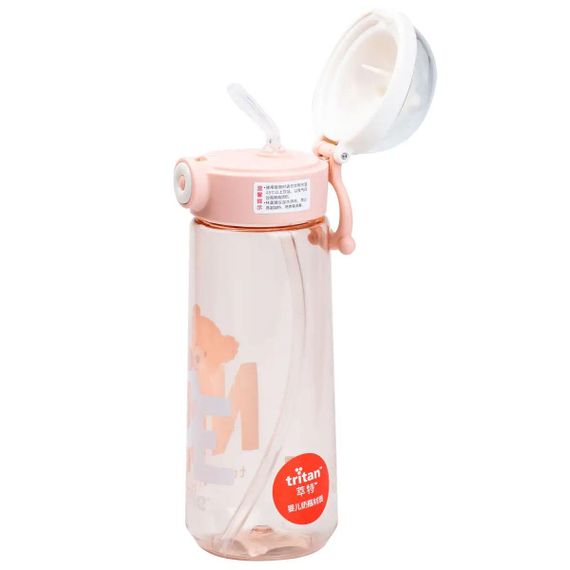 Пляшка для води 620 мл з трубочкою Рожева HP17300P | Зображення 1