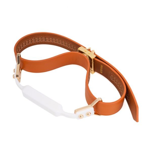 Кожаный кляп с 2-мя насадками LOCKINK Ball-Gag & Gag-bite Set - Brown Sex Aura | Зображення 4