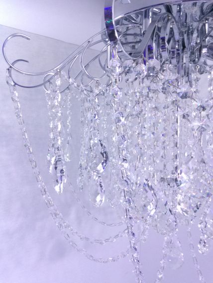 Люстра стельова кришталева з пультом 25487 Хром 49х63х63 см. | Зображення 3